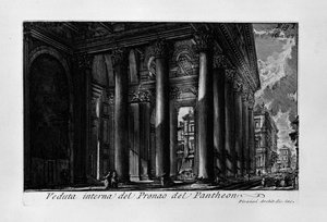 Innere Ansicht des Pronaos des Pantheons von Giovanni Battista Piranesi